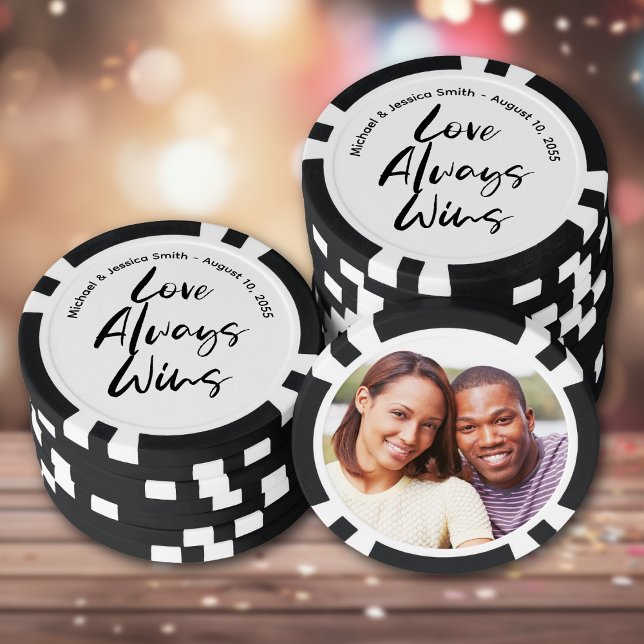 Lot De Jeton De Poker Create Your Own Photo Wedding (Custom wedding engagement or anniversary poker chips. Unique party favor keepsake.)