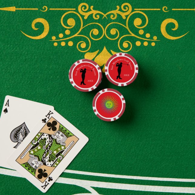 Lot De Jeton De Poker Custom Golf Club Nom Ligue des hommes (Table de poker (pile))