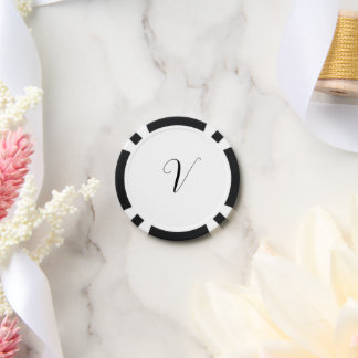 Lot De Jeton De Poker Custom monogram script initial