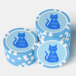Lot De Jeton De Poker Cute Blue Baby Boy Chat Personnalisé