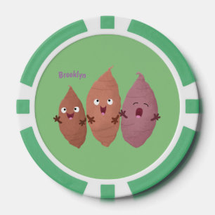Lot De Jeton De Poker Cute chantant des patates douces caricaturales lég