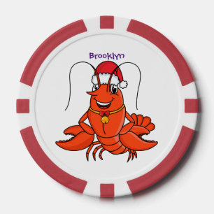 Lot De Jeton De Poker Cute joyeux homard portant le dessin du casquette 