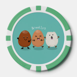 Lot De Jeton De Poker Cute kawaii oeufs humoristique dessin animé