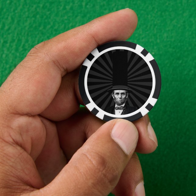Lot De Jeton De Poker Déclaration de mode présidentielle Abraham Lincoln (main)