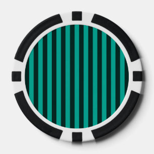 Lot De Jeton De Poker Décor Turquoise Vertical Stripes