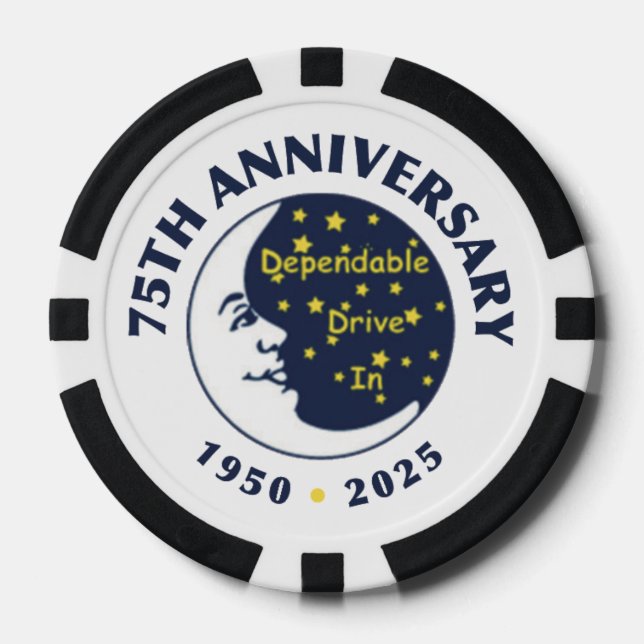 Lot De Jeton De Poker Dependable Drive In 75th Anniversary Poker Chips (Recto)
