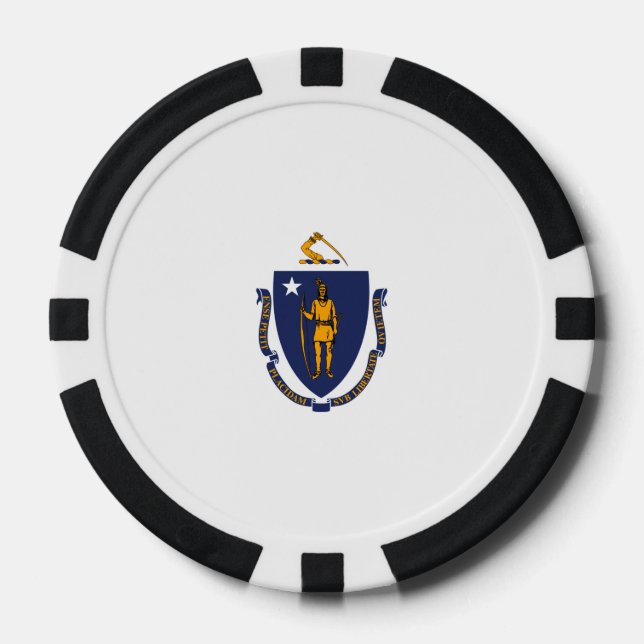 Lot De Jeton De Poker Design du drapeau d'État du Massachusetts (Recto)