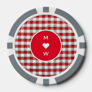 Lot De Jeton De Poker Design rouge et blanc multicolore avec texte