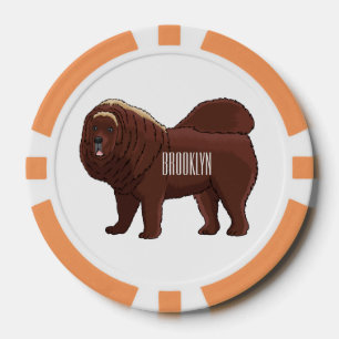 Lot De Jeton De Poker dessin de Chien Tibétain Mastiff