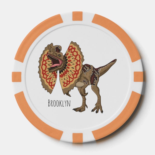Lot De Jeton De Poker Dilophosaurus dessin animé (Recto)