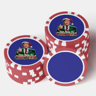 Lot De Jeton De Poker Donald Trump Noël Le chapeau du Père Noël monte