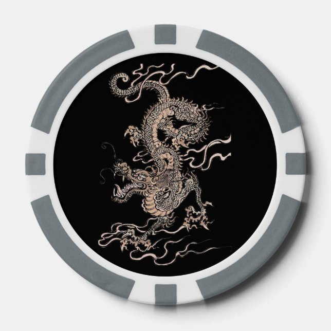 Lot De Jeton De Poker Dragon chinois (Recto)