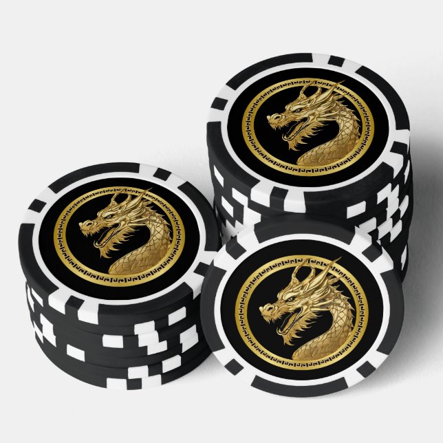 Lot De Jeton De Poker Dragon d'or (Empiler)