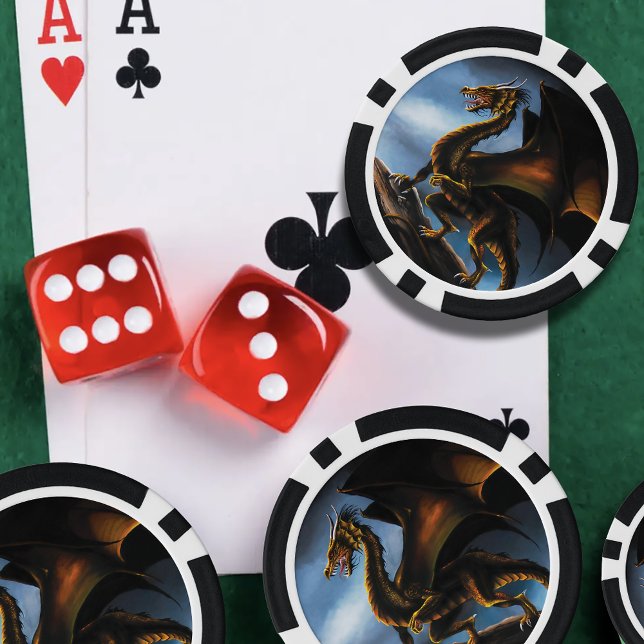 Lot De Jeton De Poker Dragon noir cuivre or (Créateur téléchargé)