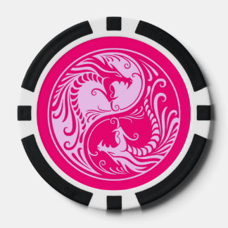 Lot De Jeton De Poker Dragon rose Yin Yang