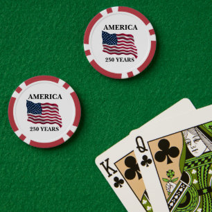 Lot De Jeton De Poker Drapeau 250 ans d'Amérique