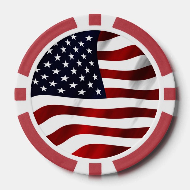 Lot De Jeton De Poker Drapeau américain (Recto)