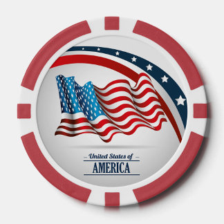 Lot De Jeton De Poker Drapeau américain
