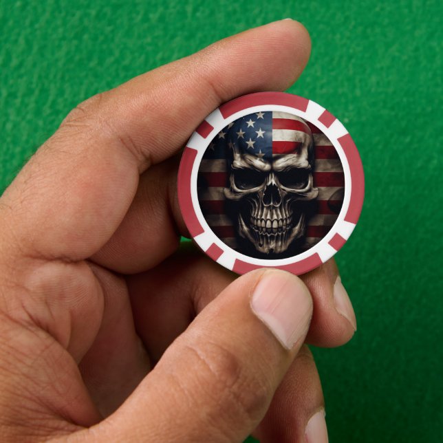 Lot De Jeton De Poker Drapeau américain (main)