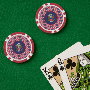 Lot De Jeton De Poker Drapeau américain et armoiries, États-Unis