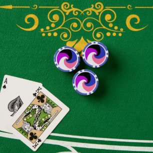Lot De Jeton De Poker Drapeau de fierté genderfluid abstrait en spirale 