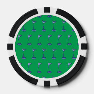 Lot De Jeton De Poker drapeau de golf vert