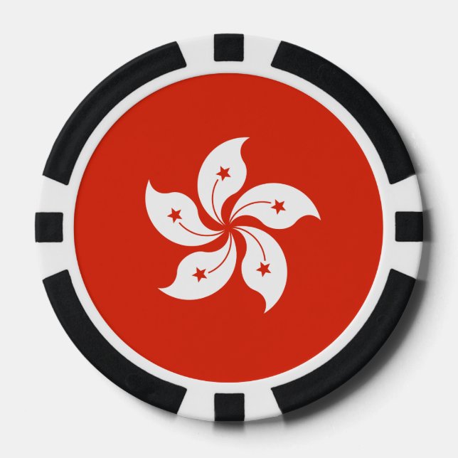 Lot De Jeton De Poker Drapeau de Hong Kong (Recto)