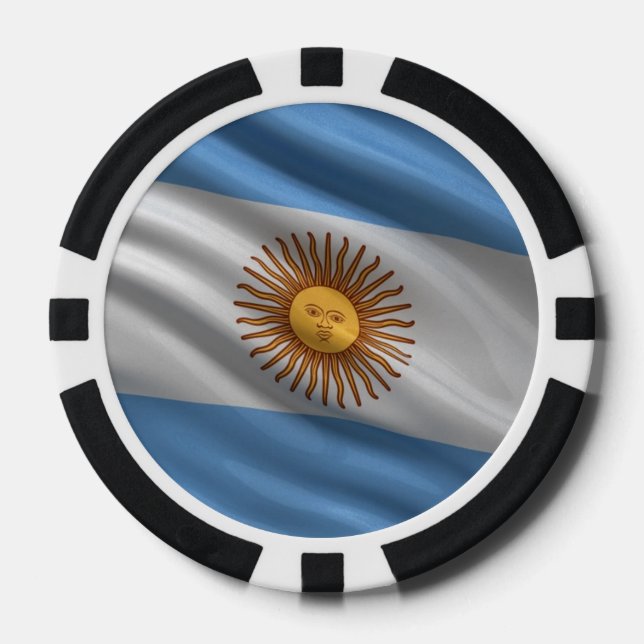 Lot De Jeton De Poker Drapeau de l'Argentine (Recto)
