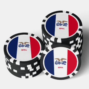 Lot De Jeton De Poker Drapeau de l'Iowa