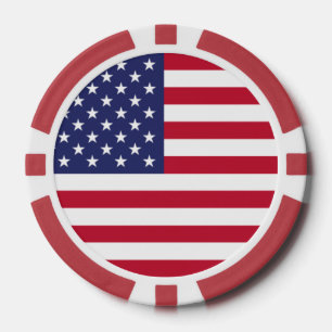 Lot De Jeton De Poker Drapeau des États-Unis d'Amérique