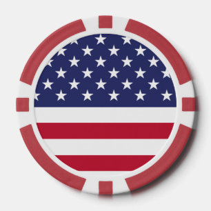 Lot De Jeton De Poker Drapeau des États-Unis d'Amérique