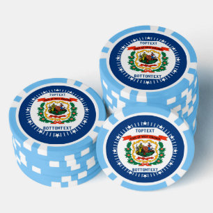 Lot De Jeton De Poker Drapeau d'état de Virginie-Occidentale personnalis