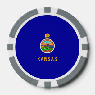 Lot De Jeton De Poker Drapeau d'État du Kansas