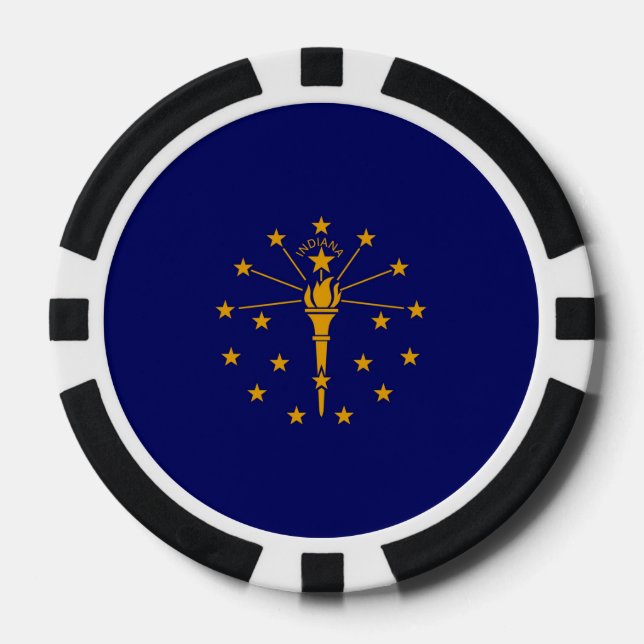 Lot De Jeton De Poker Drapeau d'état Indiana (Recto)