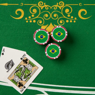 Lot De Jeton De Poker Drapeau du Brésil