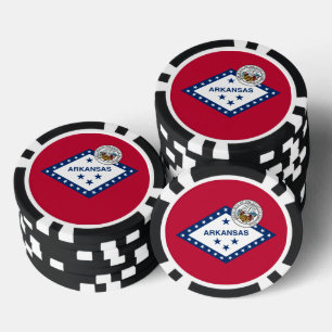 Lot De Jeton De Poker Drapeau et sceau de l'Arkansan, Drapeau de l'Arkan