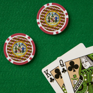 Lot De Jeton De Poker Drapeau et sceau du Marylander, drapeau du Marylan