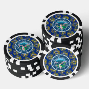 Lot De Jeton De Poker Drapeau et sceau du Nebraska, Nebraska
