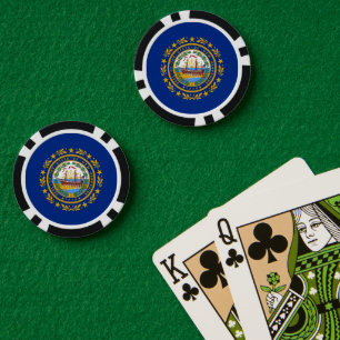 Lot De Jeton De Poker Drapeau Granite Stater, Drapeau du New Hampshire