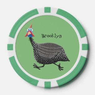 Lot De Jeton De Poker Drôle dessin animé d'oiseau de Guineafowl