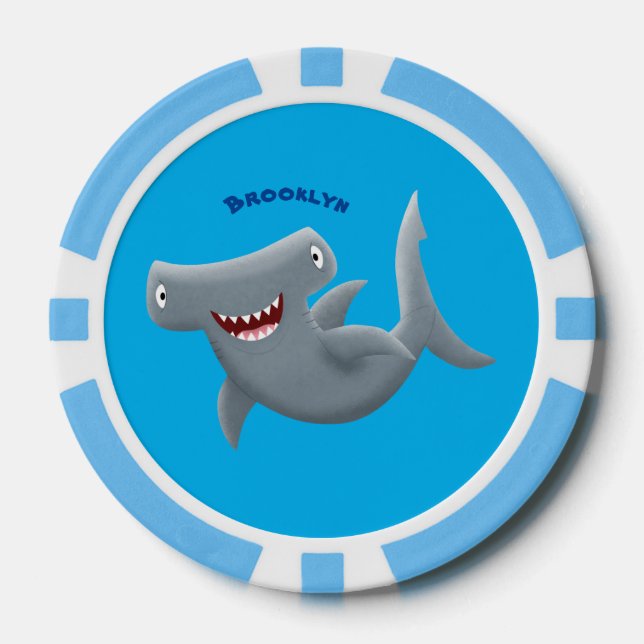 Lot De Jeton De Poker Drôle mignon requin marteau dessin animé (Recto)