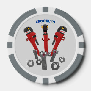 Lot De Jeton De Poker Drôle outil monstre de clé humour dessin animé