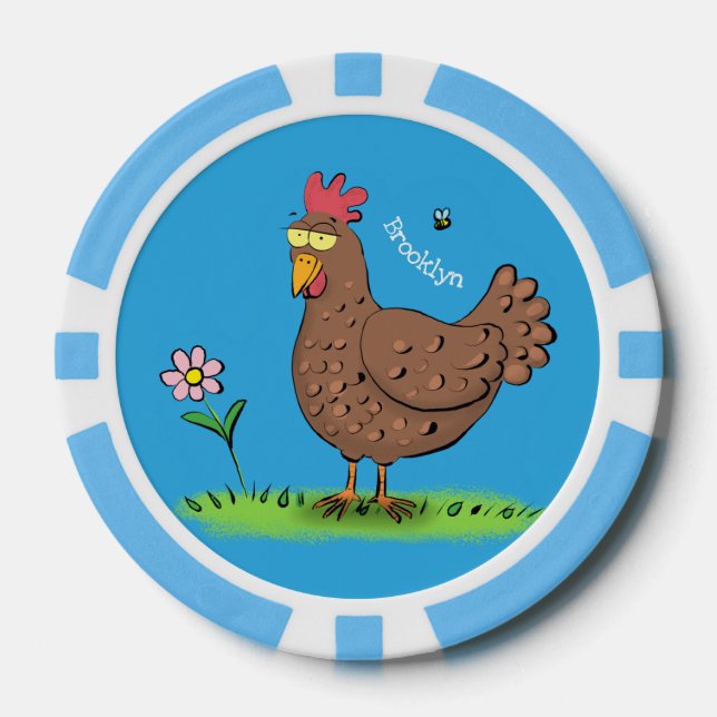 Lot De Jeton De Poker Drôle poulet rustique whimsical dessin animé (Recto)
