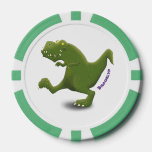 Lot De Jeton De Poker Drôle T rex dinosaure dessin animé humour