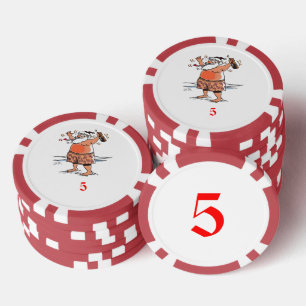 Lot De Jeton De Poker Drunk Père Noël rouge 5 strié puce de poker