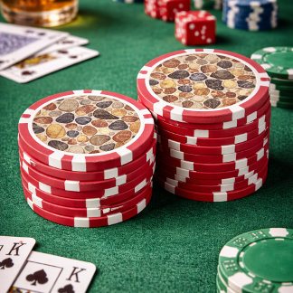 Lot De Jeton De Poker Earth Tone Pebble Tile Pattern