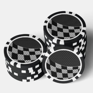 Lot De Jeton De Poker Écran Drapeau de course en fibre de carbone