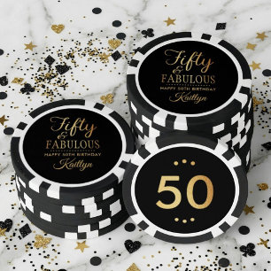Lot De Jeton De Poker Elegant Cinquante et Fabuleux ! Soirée du 50e Anni