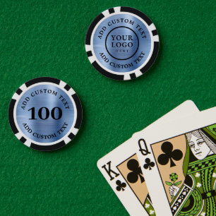 Lot De Jeton De Poker Élégant Logo Texte Bleu Affaires Casino Collecte d