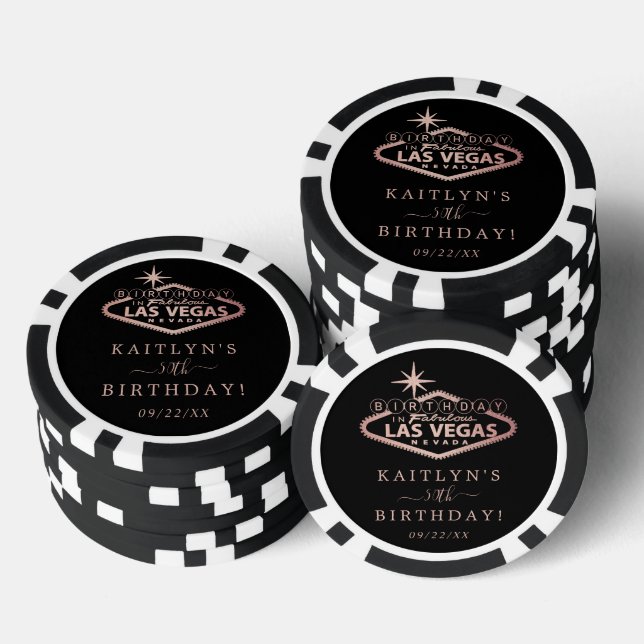 Lot De Jeton De Poker Elégante fête d'anniversaire de Las Vegas (Empiler)